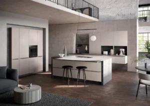 Konyhastúdió fehér bútorral