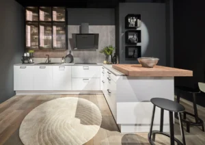 Konyha fehér szürke L alakú